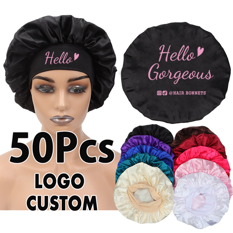 Hair Care Logo - Satin Bonnet 50Pcs Wholesale Hair Care