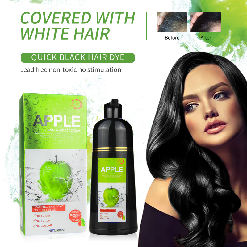 Hair Care Herbal - Natural Apple Hair Coloring Black Shampoo,Natural
