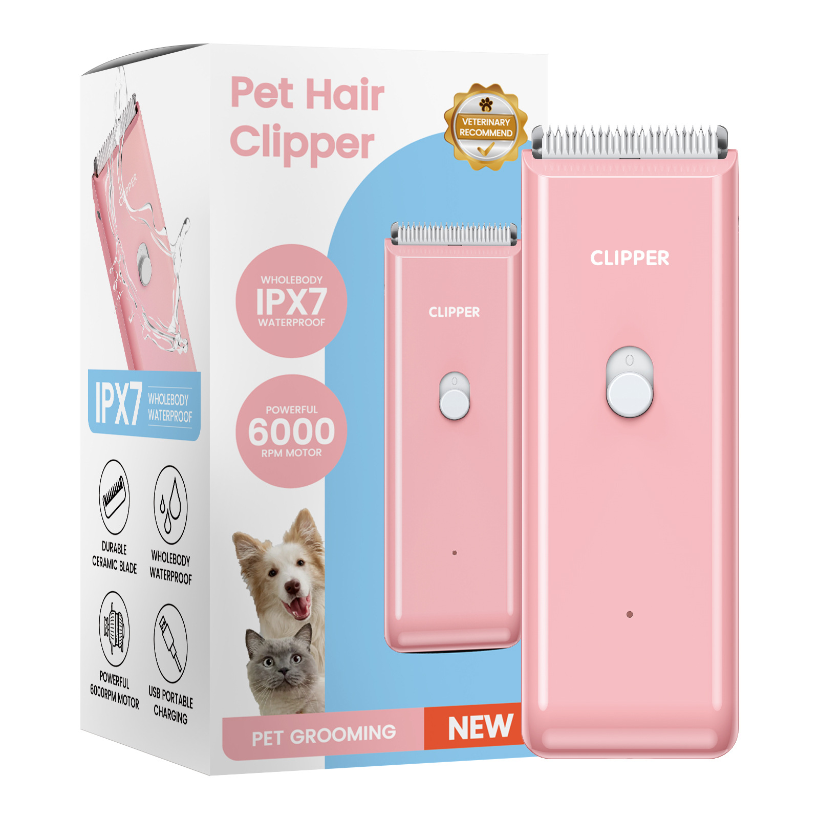 Hair Care Logo - Fear-Free Grooming! waterproof pet clipper features