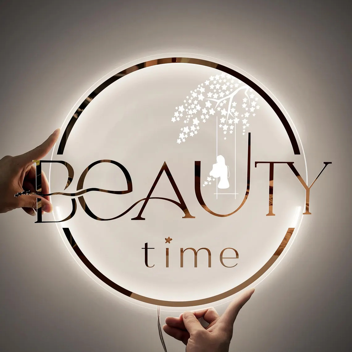 Hair Care Logo - Custom LED Logo Sign, Acrylic Backlit