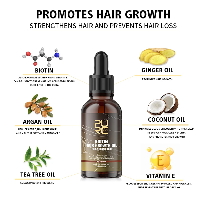 PURC Biotin Hair Oil Hair Grow - Argan Oil Treatment ulasan dan harga