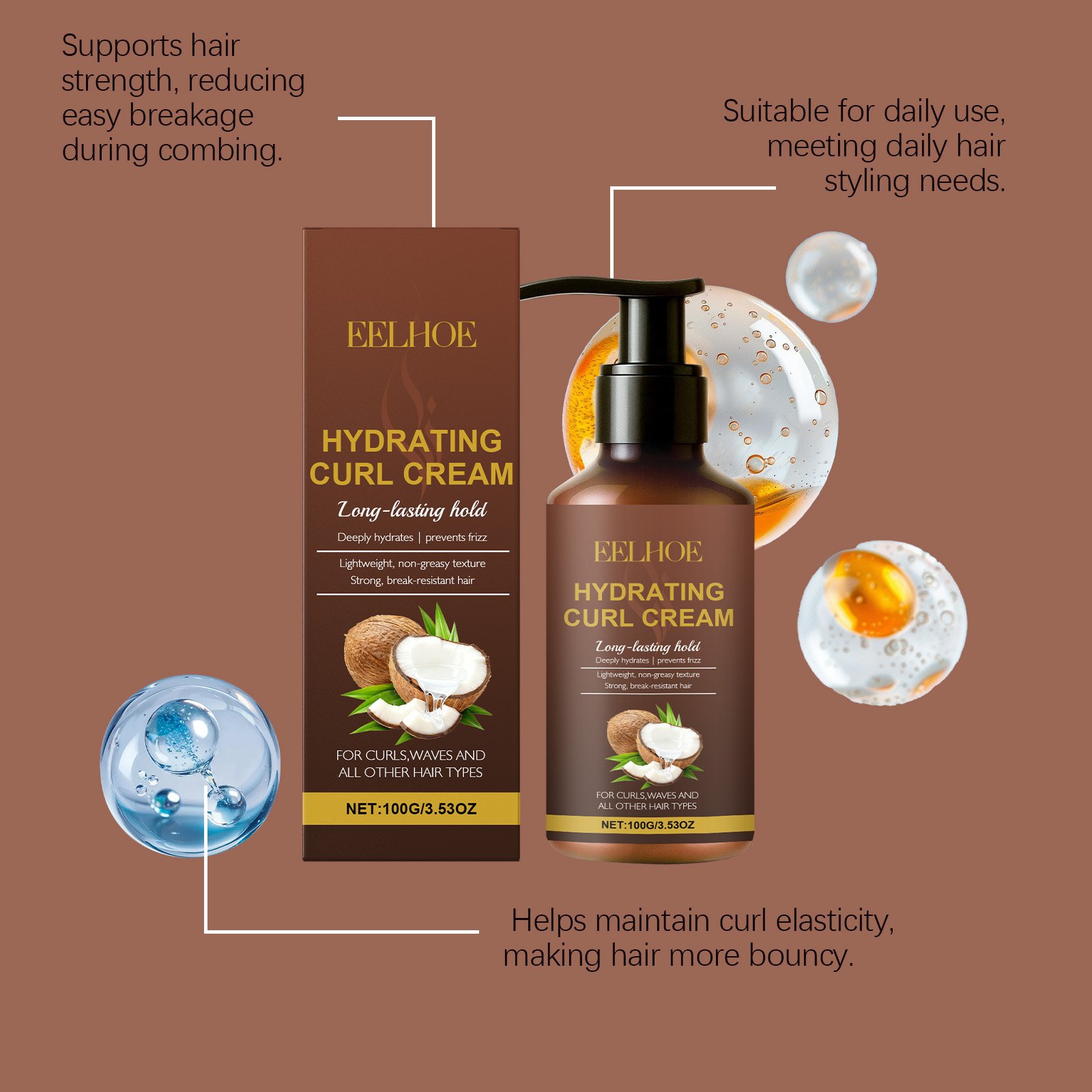 Curl Styling Cream for Wavy an - Hair Care For Curly Dry Hair ulasan dan harga