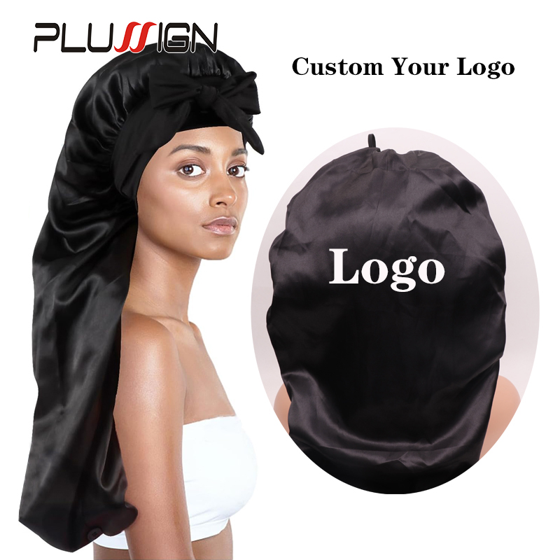 Custom Logo Long Satin Bonnet  - Hair Care Logo ulasan dan harga
