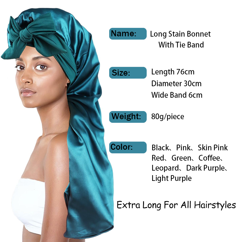 Custom Logo Long Satin Bonnet  - Hair Care Logo ulasan dan harga