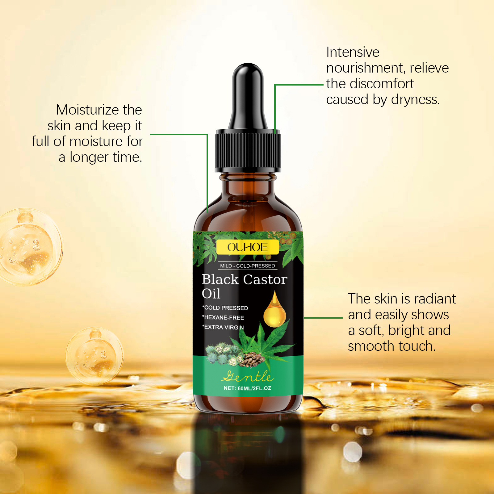 Cold-Pressed Black Castor Oil  - Castor Oil Cold Press ulasan dan harga