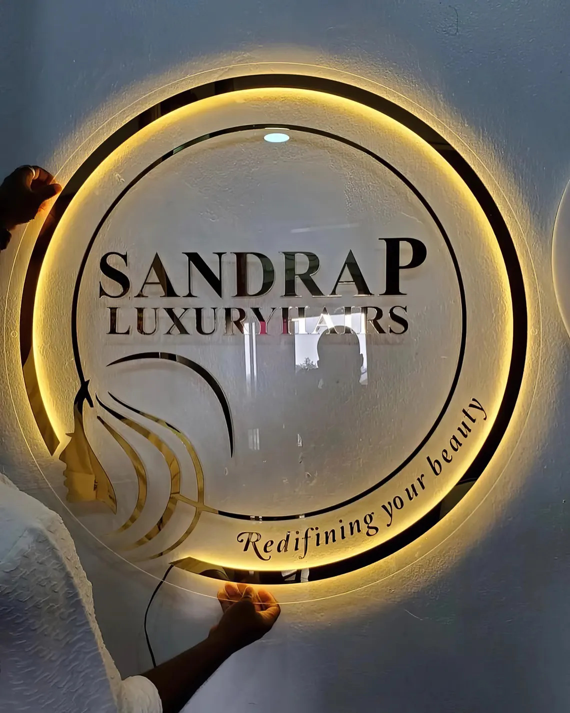 Custom LED Logo Sign, Acrylic  - Hair Care Logo ulasan dan harga