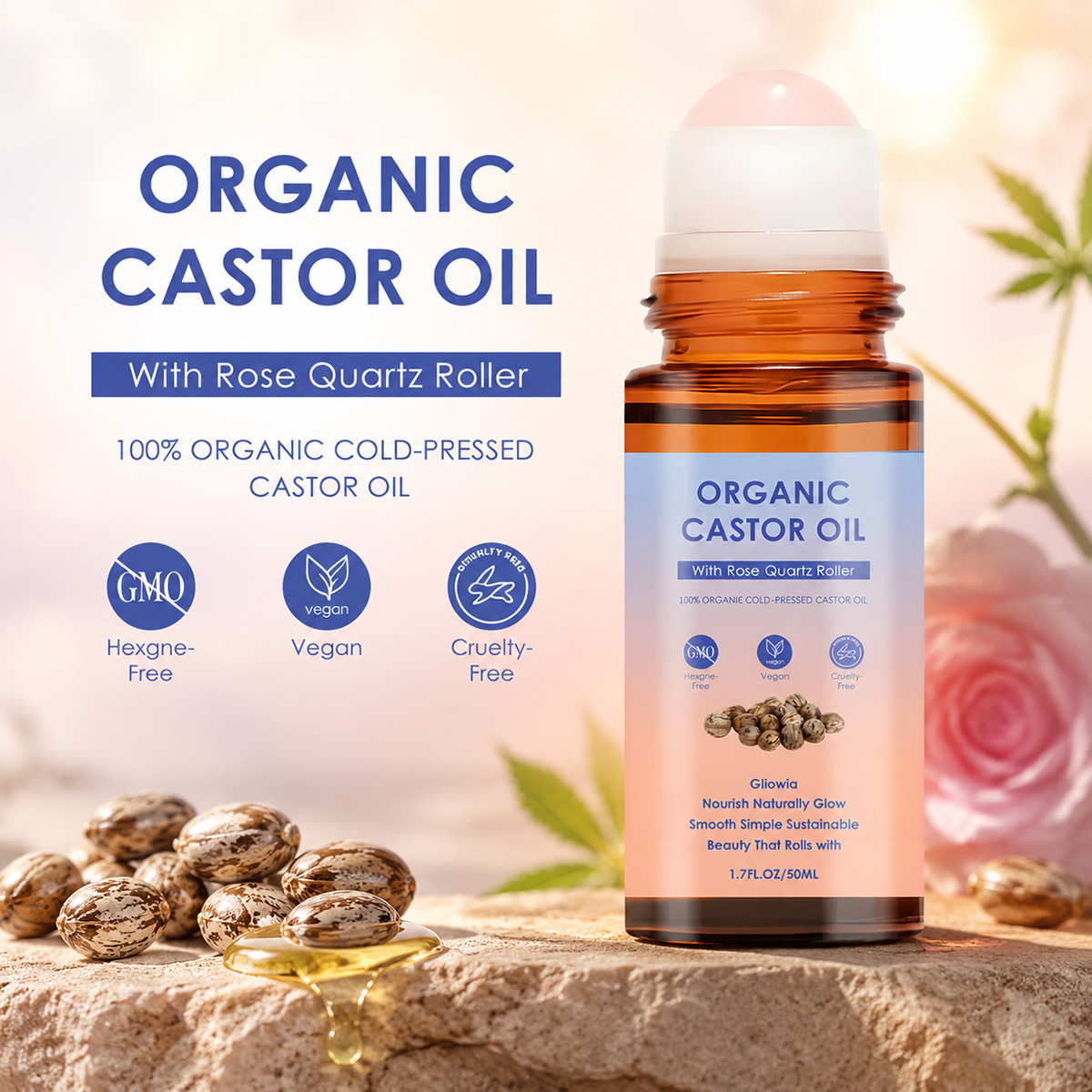 Organic Castor Oil Rose Quartz - Castor Oil Cold Press ulasan dan harga